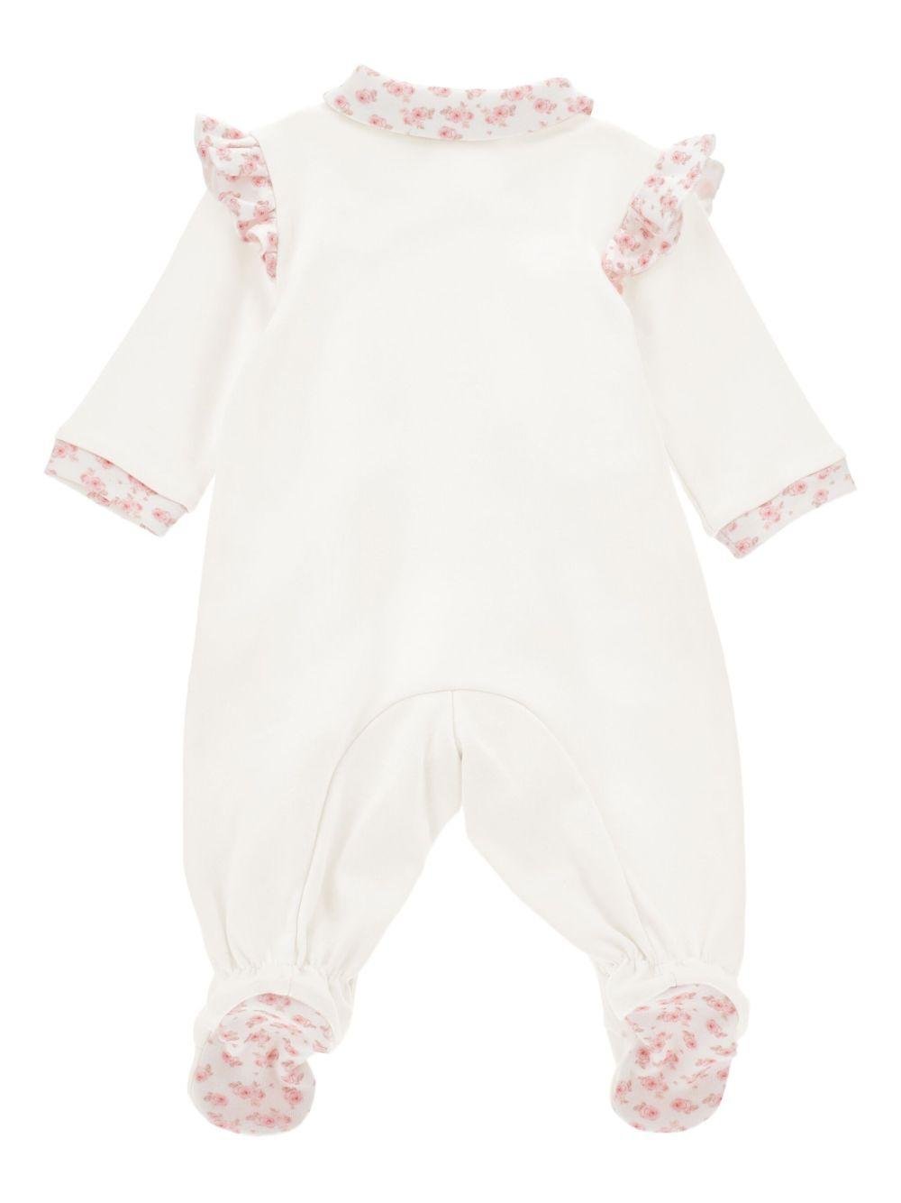 Tutina per neonata Monnalisa bianco con logo ricamato - Rubino Kids