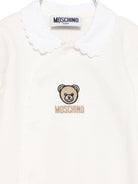 Tutina per neonata Moschino Kids bianco con ricamo Teddy - Rubino Kids