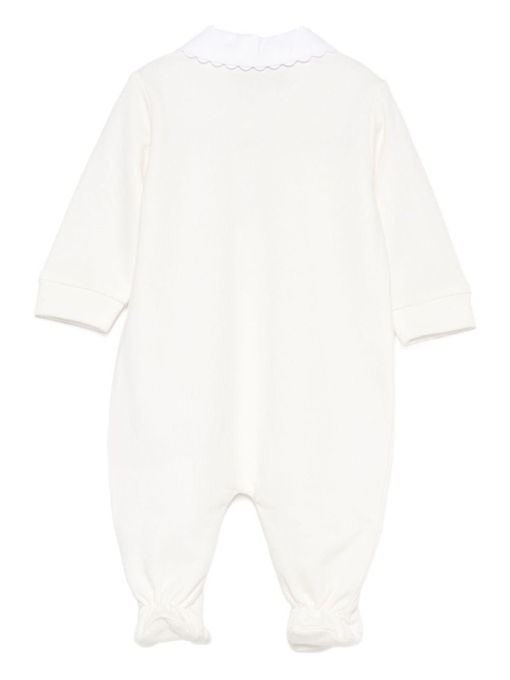 Tutina per neonata Moschino Kids bianco con ricamo Teddy - Rubino Kids