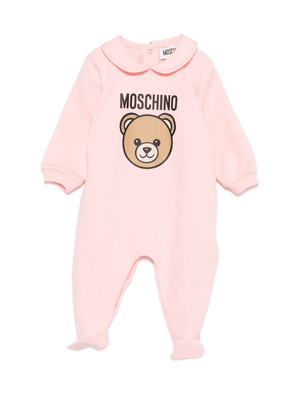 Tutina per neonata Moschino Kids rosa con motivo Teddy Bear