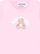Tutina per neonata Moschino Kids rosa con stampa grafica Teddy Bear - Rubino Kids