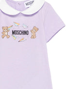 Tutina per neonata Moschino Kids viola con stampa Teddy Bear - Rubino Kids