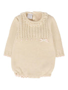 Tutina per neonata Paz Rodríguez beige con decorazione con fiocco - Rubino Kids