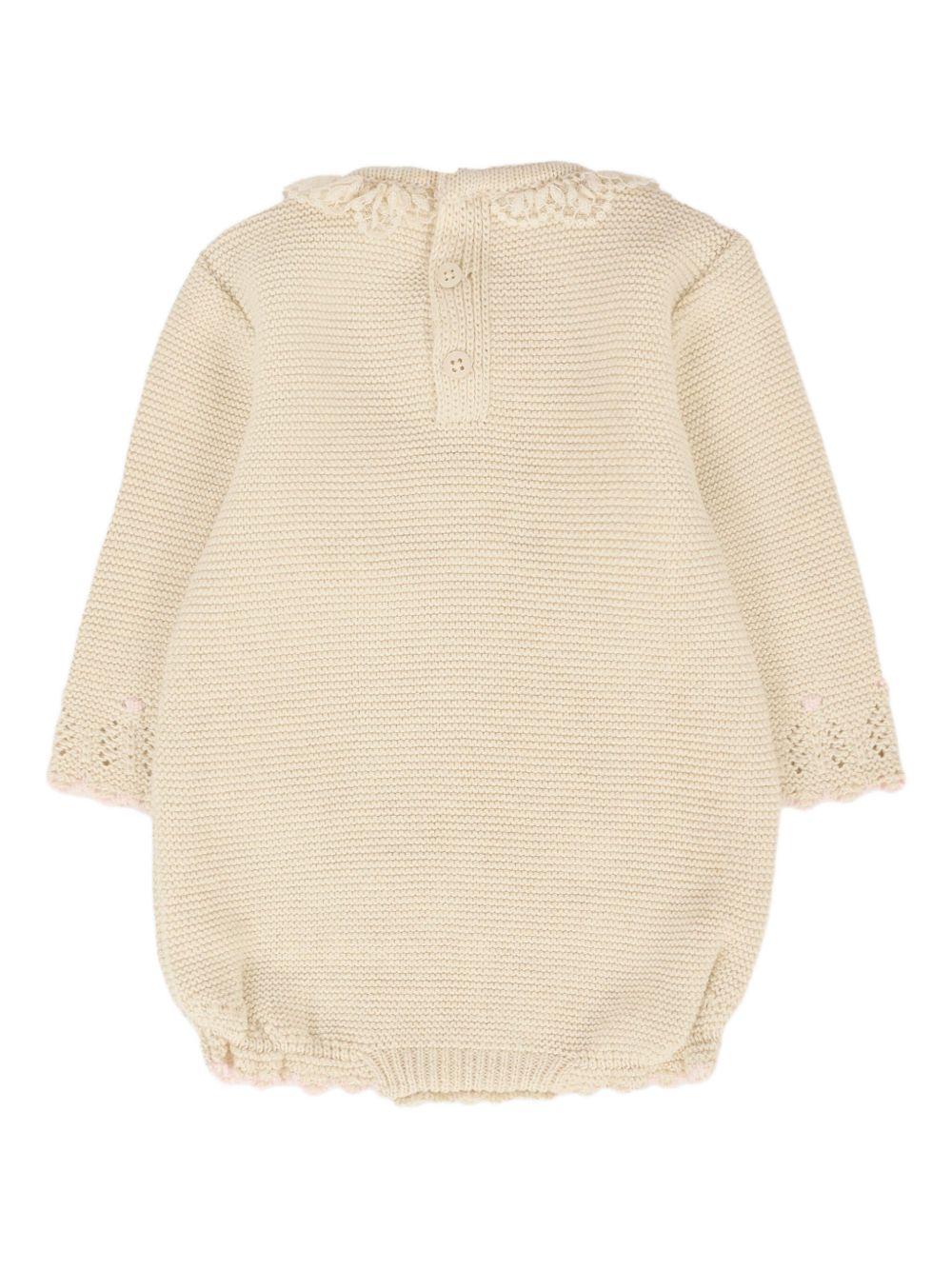 Tutina per neonata Paz Rodríguez beige con decorazione con fiocco - Rubino Kids