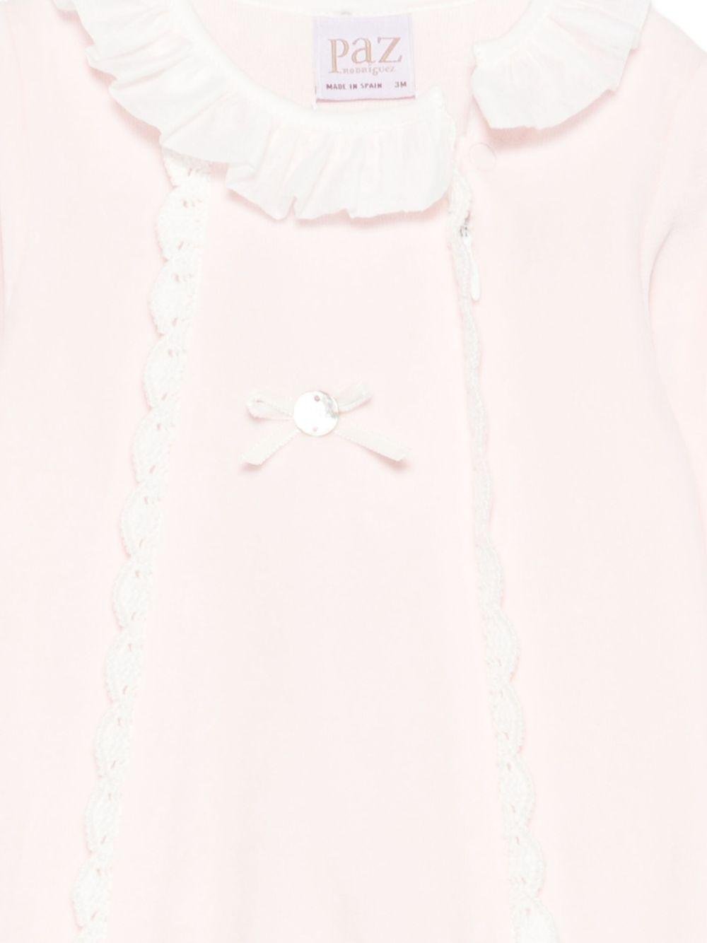 Tutina per neonata Paz Rodrìguez rosa con dettagli intrecciati - Rubino Kids