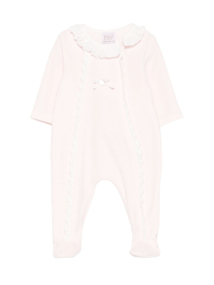 Tutina per neonata Paz Rodrìguez rosa con dettagli intrecciati