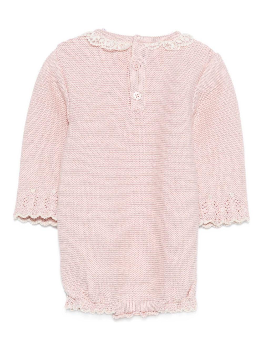 Tutina per neonata Paz Rodríguez rosa con dettaglio fiocca - Rubino Kids