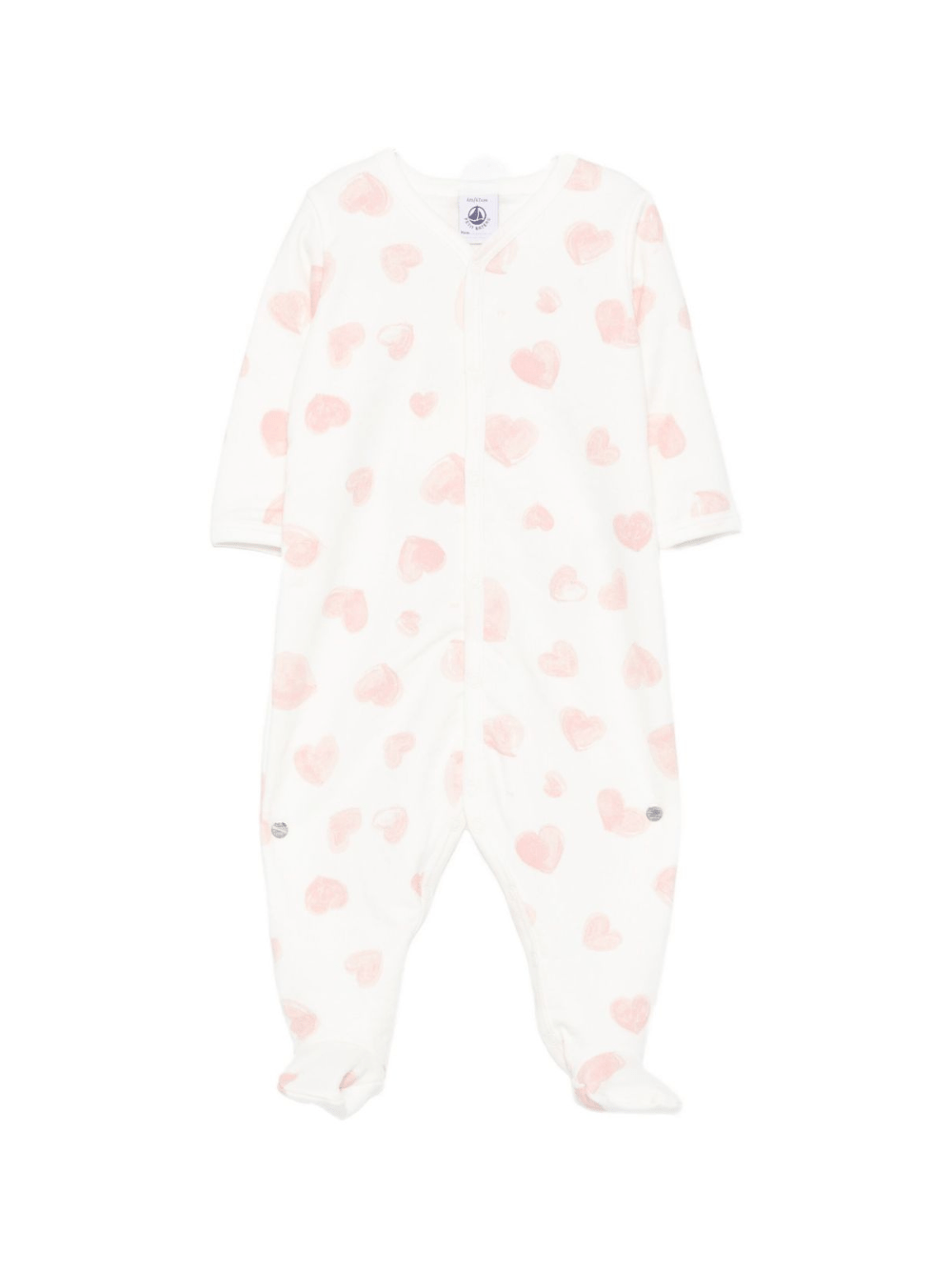 Tutina per neonata Petit Bateau bianca con motivo a cuore - Rubino Kids