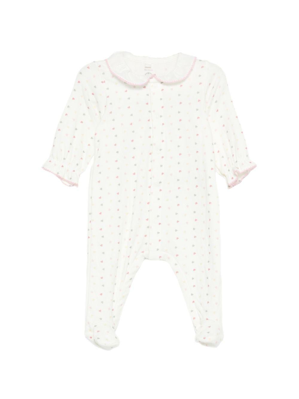 Tutina per neonata Petit Bateau bianca con stampa a cuori - Rubino Kids