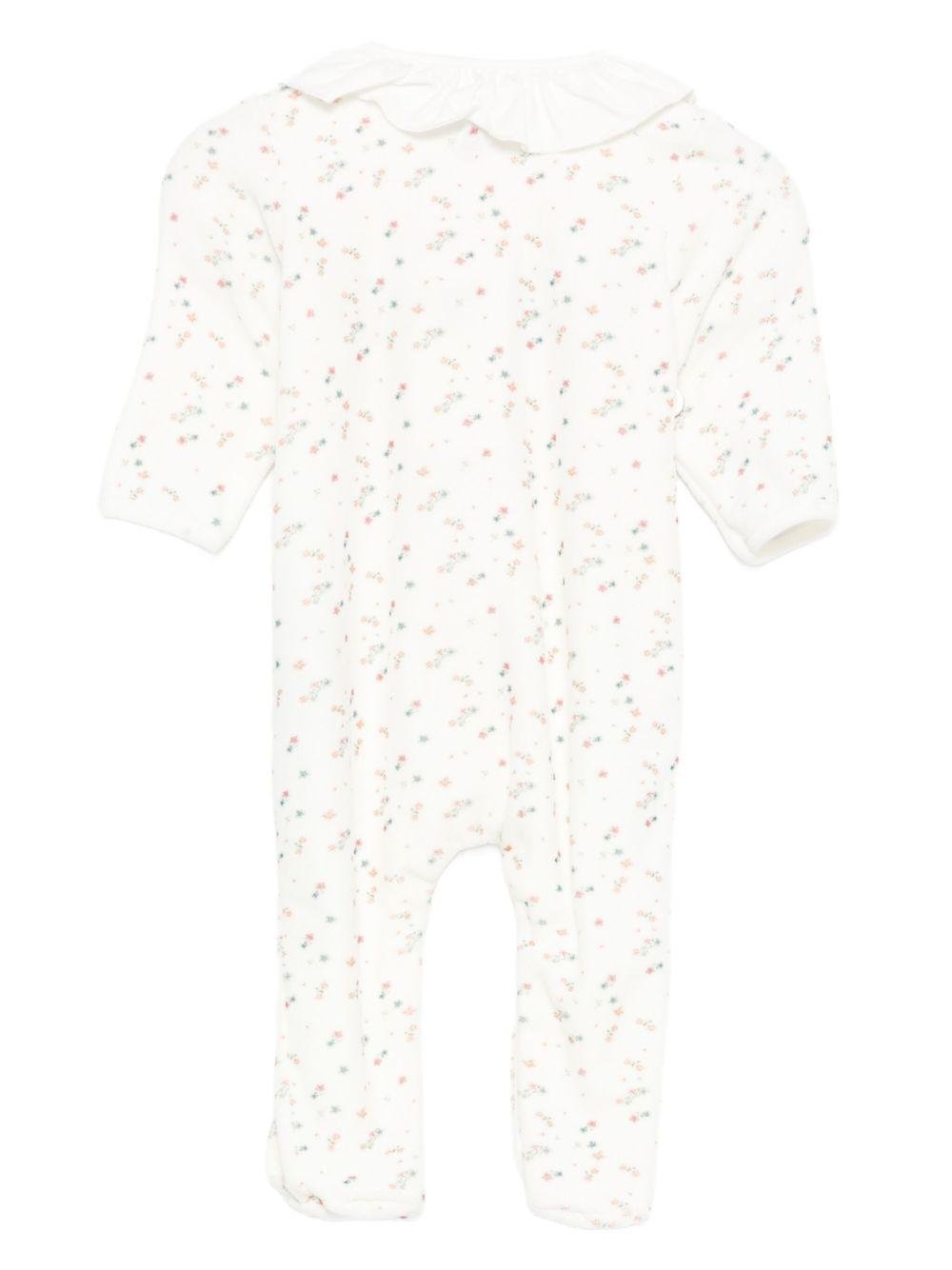 Tutina per neonata Petit Bateau bianco con motivo a fiori - Rubino Kids