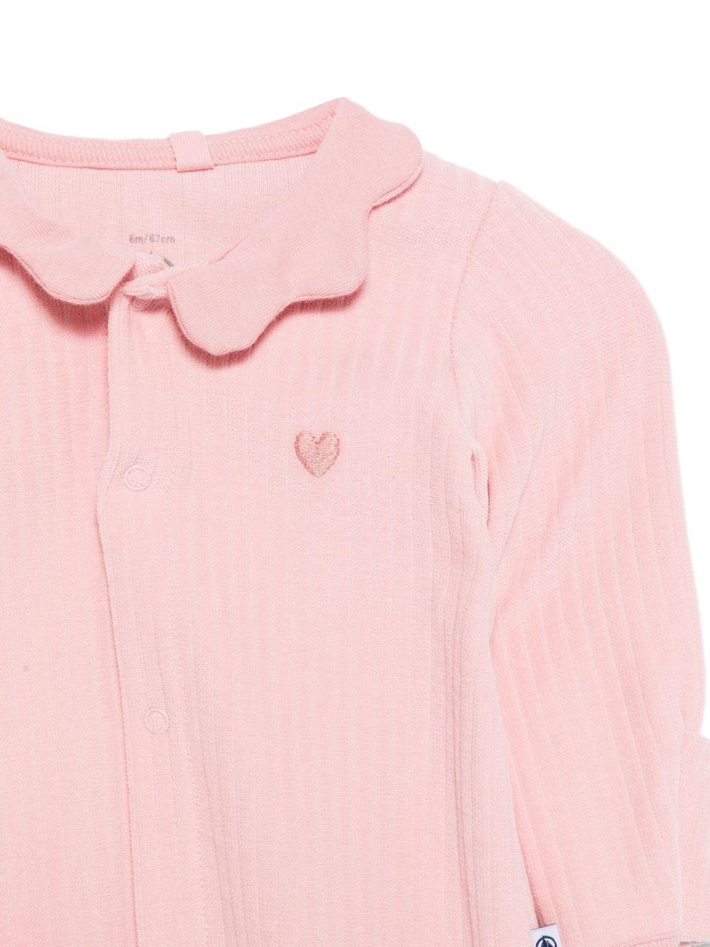 Tutina per neonata Petit Bateau rosa con design a coste - Rubino Kids