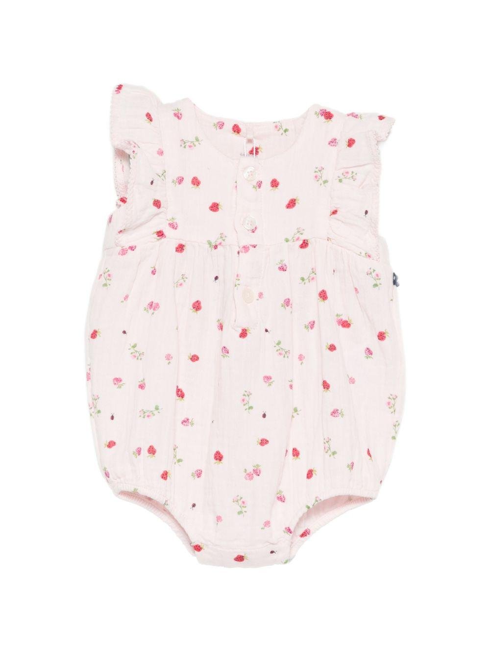 Tutina per neonata Petit Bateau rosa con stampa fiore all - over - Rubino Kids
