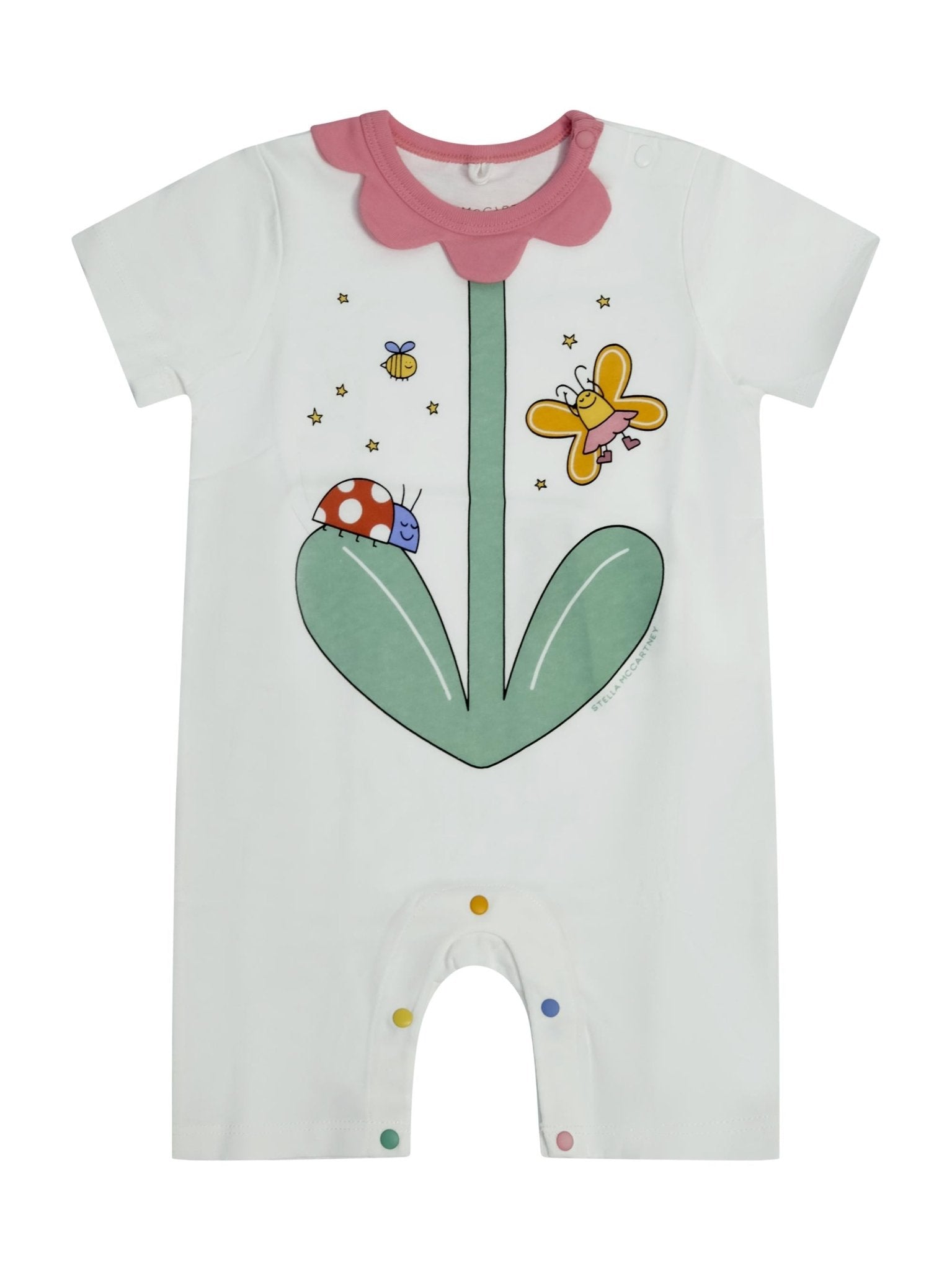 Tutina per neonata Stella McCartney Kids bianca con design fiore - Rubino Kids