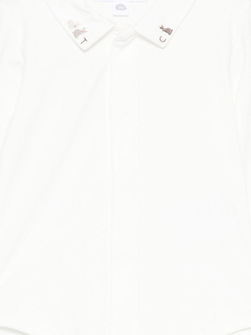 Tutina per neonata Tartin Et Chocolat bianca con colletto ricamato - Rubino Kids