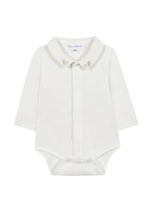 Tartine Et Chocolat white baby girl romper with Peter Pan collar