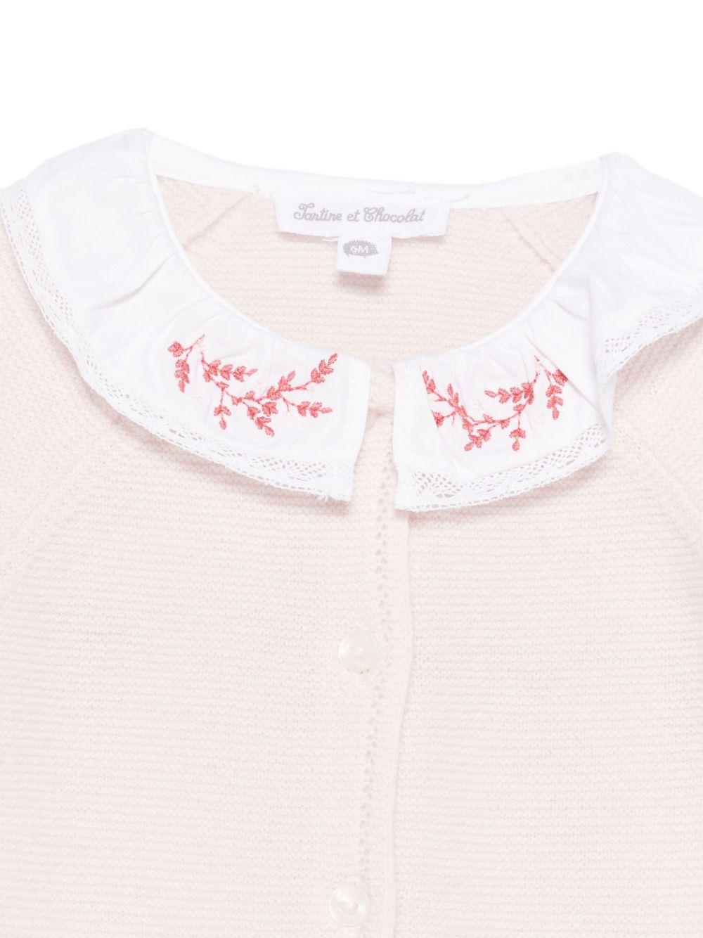 Tutina per neonata Tartine Et Chocolat rosa con colletto con ruches - Rubino Kids