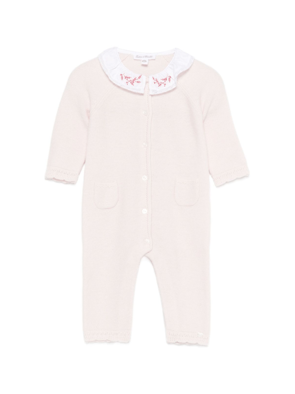 Tutina per neonata Tartine Et Chocolat rosa con colletto con ruches - Rubino Kids