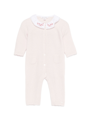 Tutina per neonata Tartine Et Chocolat rosa con colletto con ruches