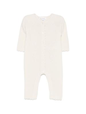 Tartine Et Chocolate baby girl's white onesie with scalloped edge