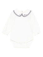 Tutina per neonata Tartine Et Chocolate bianca con ricamo blu - Rubino Kids