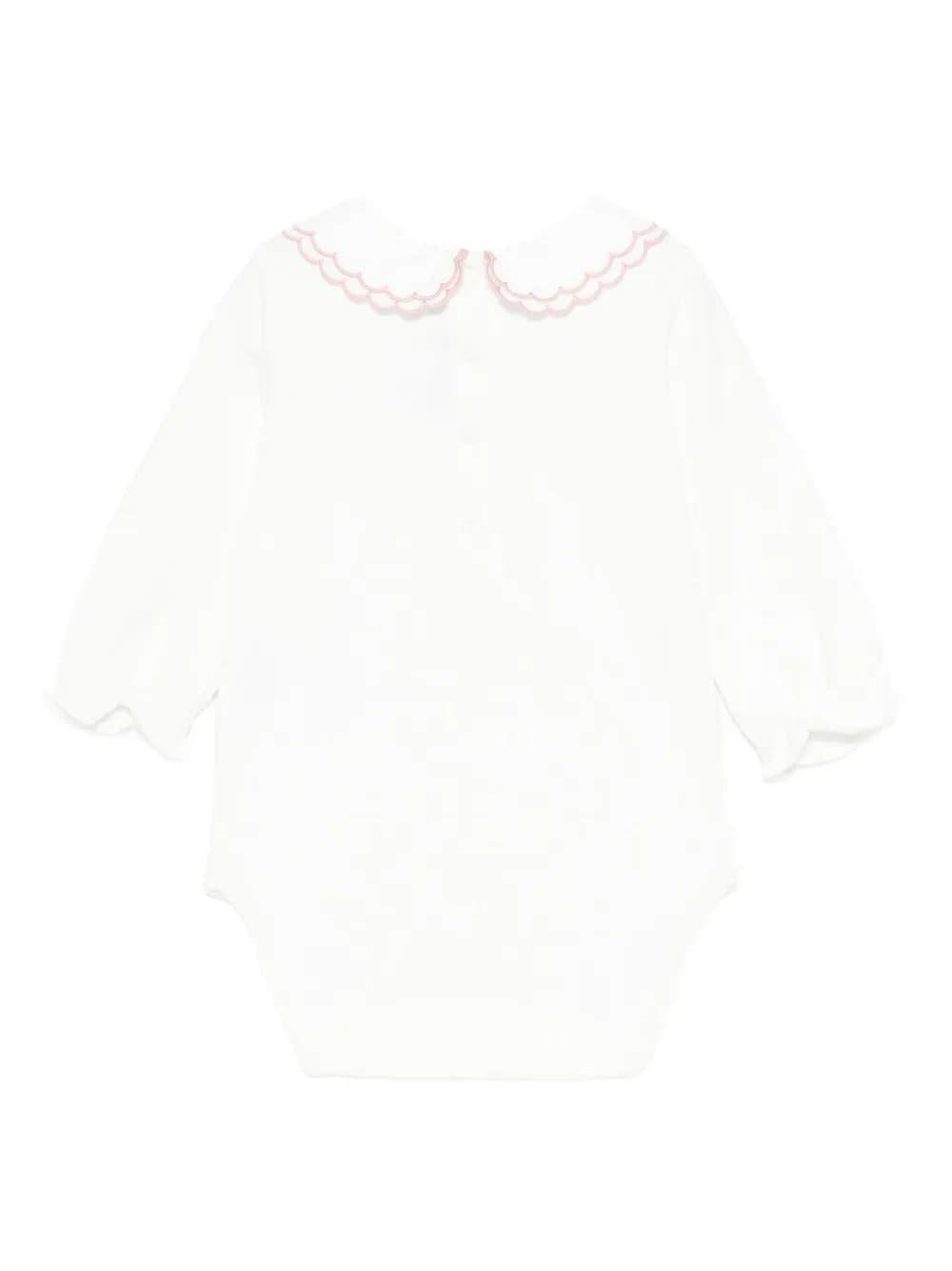 Tutina per neonata Tartine Et Chocolate bianca con ricamo rosa - Rubino Kids