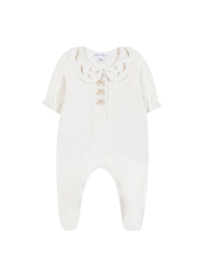 Tartine Et Chocolate white baby girl romper with scalloped collar