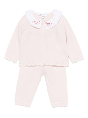 Tutina per neonata Tartine Et Chocolate rosa con colletto ricamato