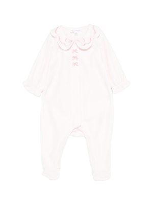 Tartine Et Chocolate baby girl's pink romper with scalloped collar
