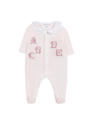 Tutina per neonata Tartine Et Chocolate rosa con lettere ricamate