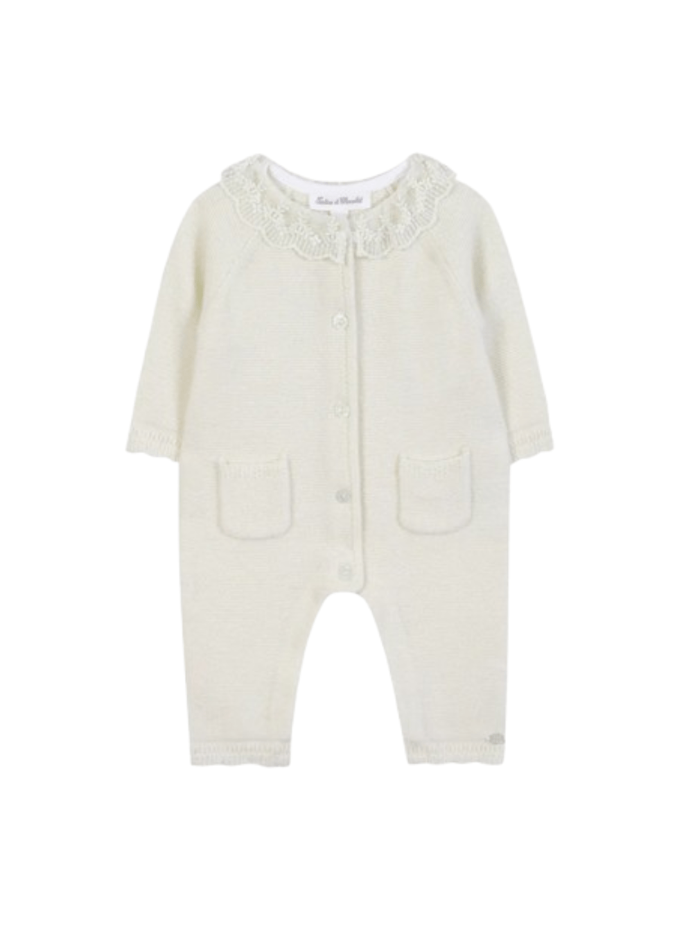 Tutina per neonataTartine Et Chocolat bianca con colletto in pizzo - Rubino Kids