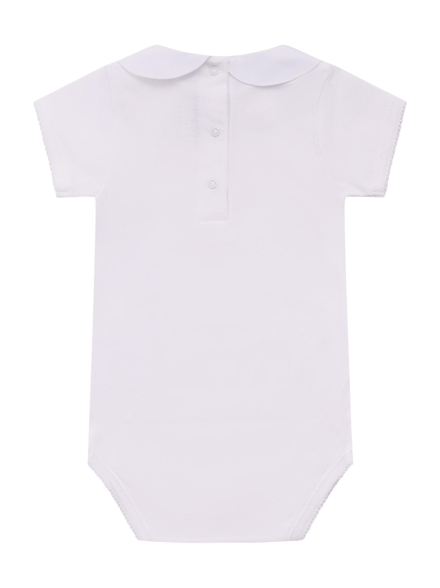 Tutina per neonati Bonpoint bianca con colletto ricamato - Rubino Kids