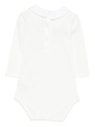 Tutina per neonati Bonpoint bianca con dettagli natalizi ricamati sul colletto - Rubino Kids