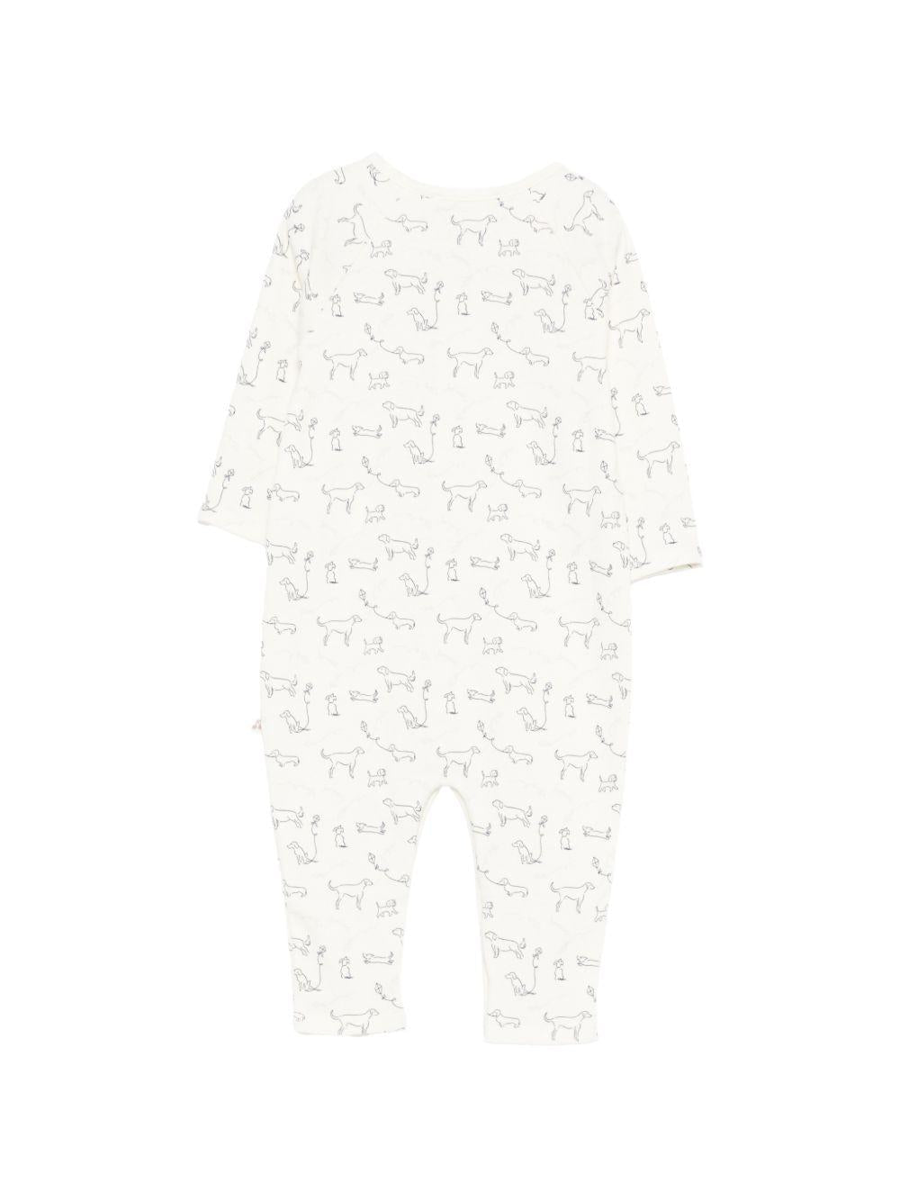 Tutina per neonati Bonpoint bianco con stampa cagnolini all - over - Rubino Kids