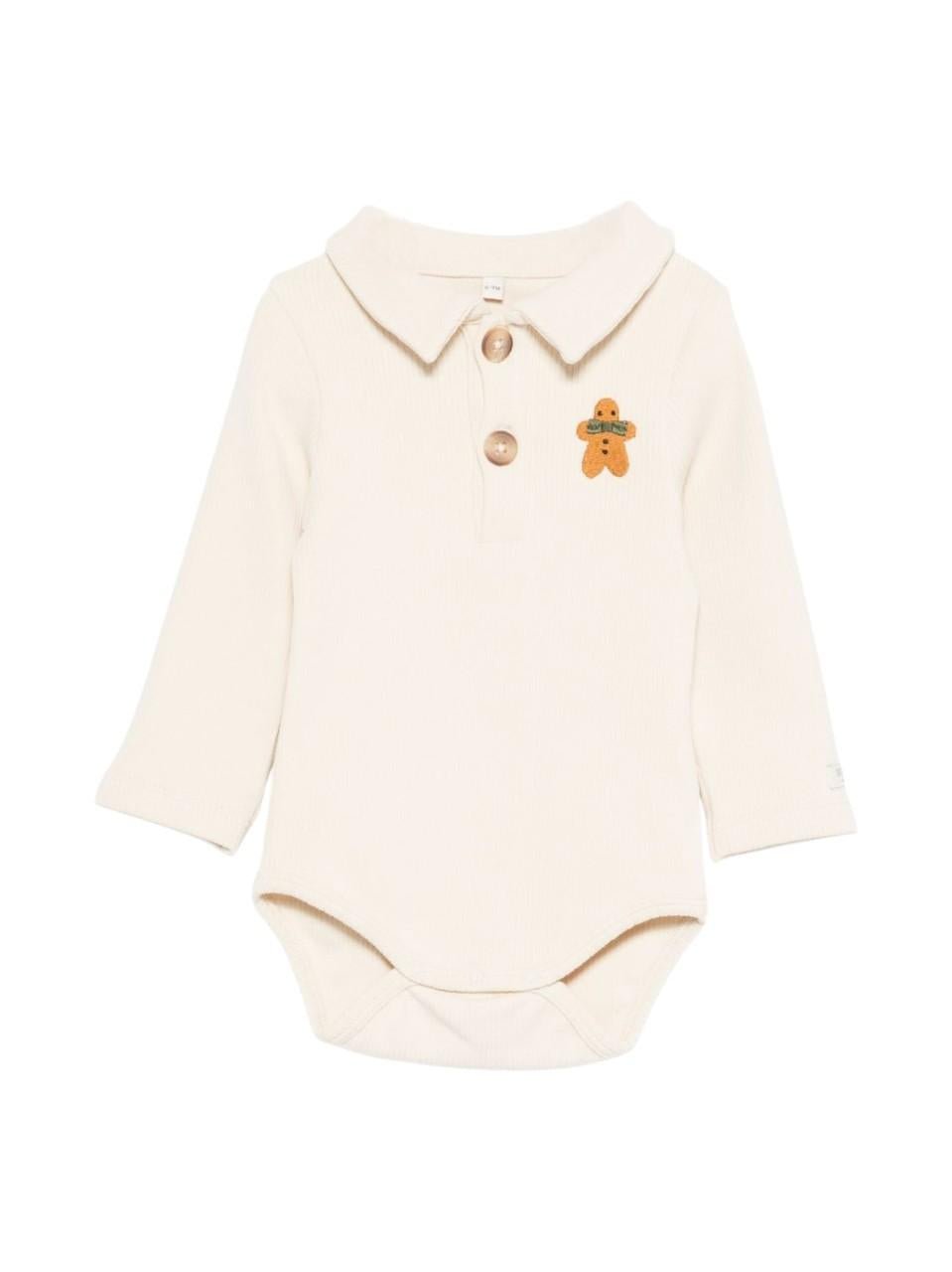 Tutina per neonati Donsje beige con ricamo biscotto sul davanti - Rubino Kids