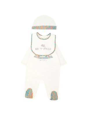 Tutina per neonati ETRO Kids bianca con motivo Pegaso