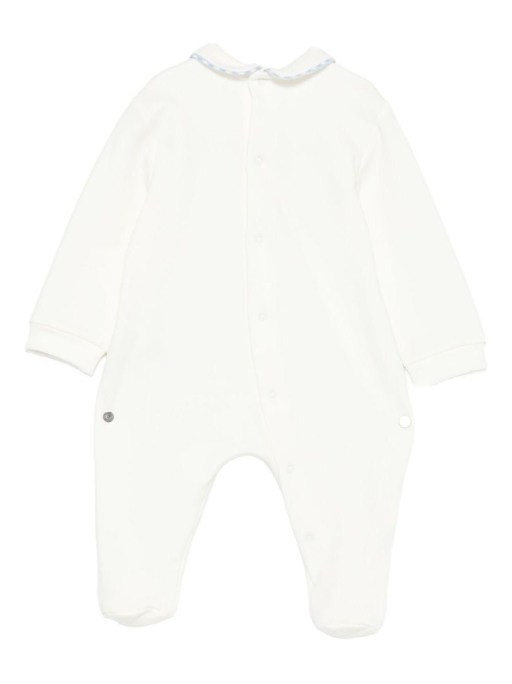 Tutina per neonati Il Gufo bianca con ricamo animali sul davanti - Rubino Kids