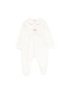 Tutina per neonati Il Gufo bianca con ricamo Foca sul davanti - Rubino Kids