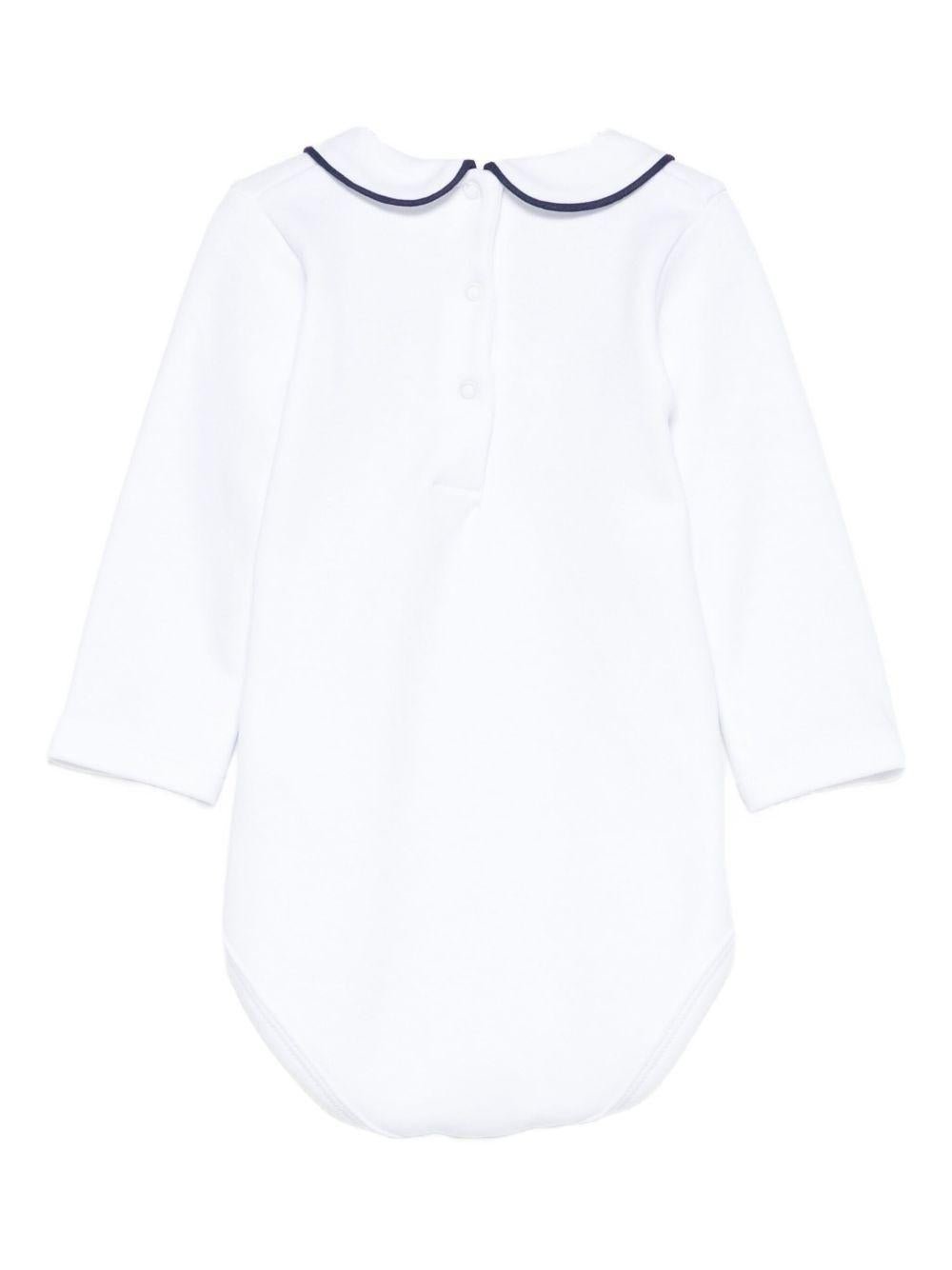 Tutina per neonati Mariella Ferrari bianco con rifiniture blu - Rubino Kids