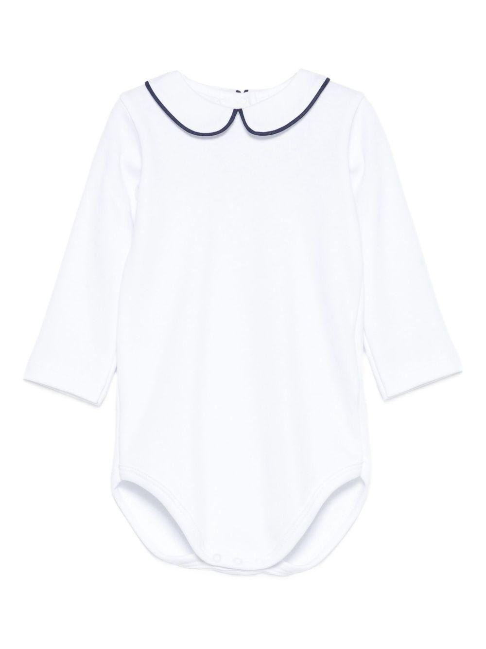 Tutina per neonati Mariella Ferrari bianco con rifiniture blu - Rubino Kids