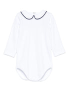 Tutina per neonati Mariella Ferrari bianco con rifiniture blu - Rubino Kids