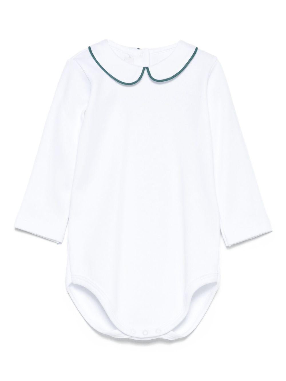 Tutina per neonati Mariella Ferrari bianco con rifiniture verdi - Rubino Kids