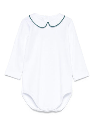 Tutina per neonati Mariella Ferrari bianco con rifiniture verdi