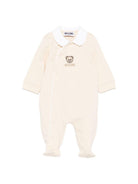 Tutina per neonati Moschino Kids beige con ricamo Teddy Bear - Rubino Kids
