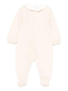 Tutina per neonati Moschino Kids beige con stampa orsetto e colletto Peter Pan - Rubino Kids
