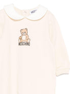 Tutina per neonati Moschino Kids beige con stampa orsetto e colletto Peter Pan - Rubino Kids