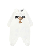Tutina per neonati Moschino Kids bianca con stampa teddy - Rubino Kids