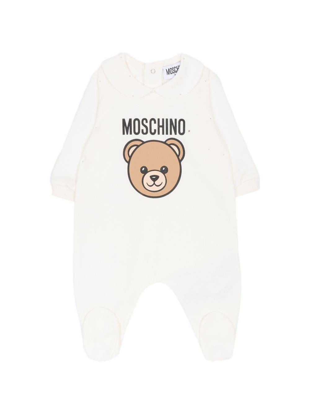 Tutina per neonati Moschino Kids bianca con Teddy Bear - Rubino Kids