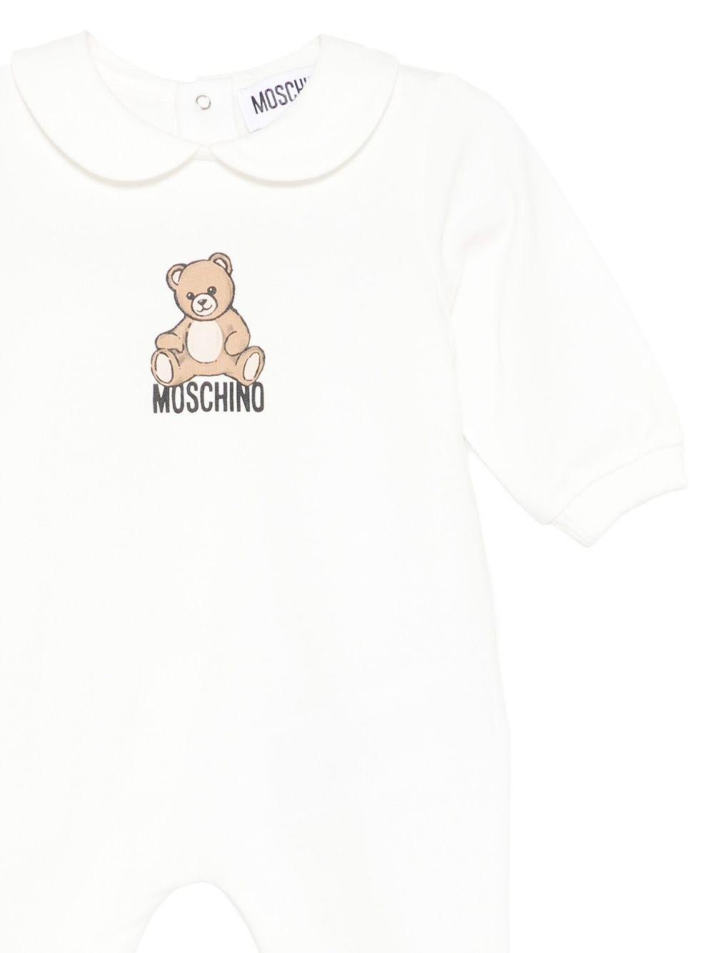 Tutina per neonati Moschino Kids bianco con stampa Teddy Bear - Rubino Kids