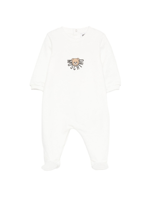 Tutina per neonati Moschino Kids bianco in cotone con stampa teddy