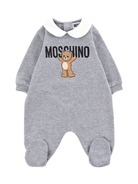 Tutina per neonati Moschino Kids grigio in cotone con stampa teddy - Rubino Kids